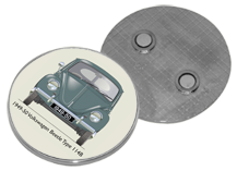 VW Beetle Type 114B 1949-50 Round Fridge Magnet